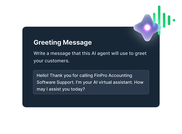 Greeting massage that AI agent will use