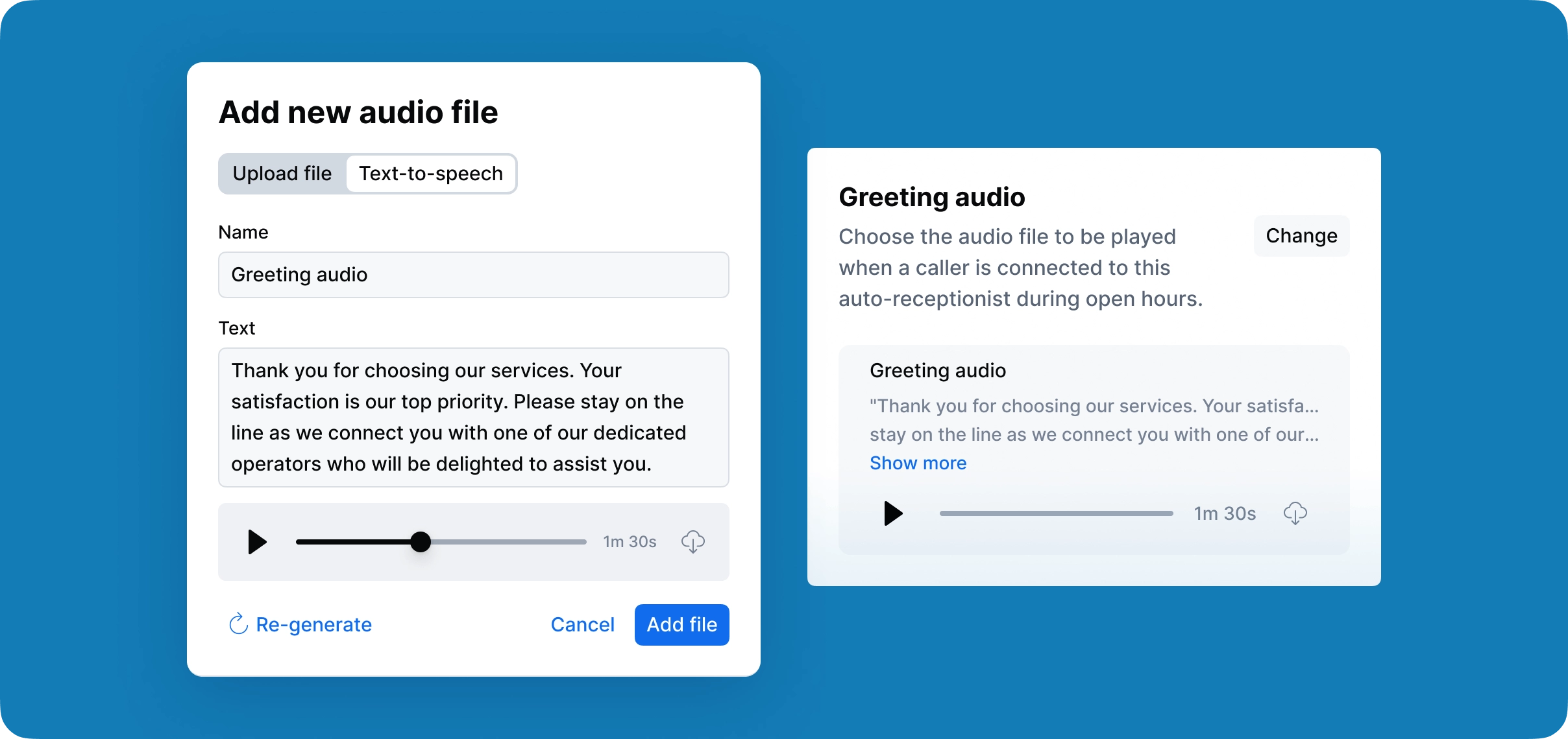 Personalized audio greetings