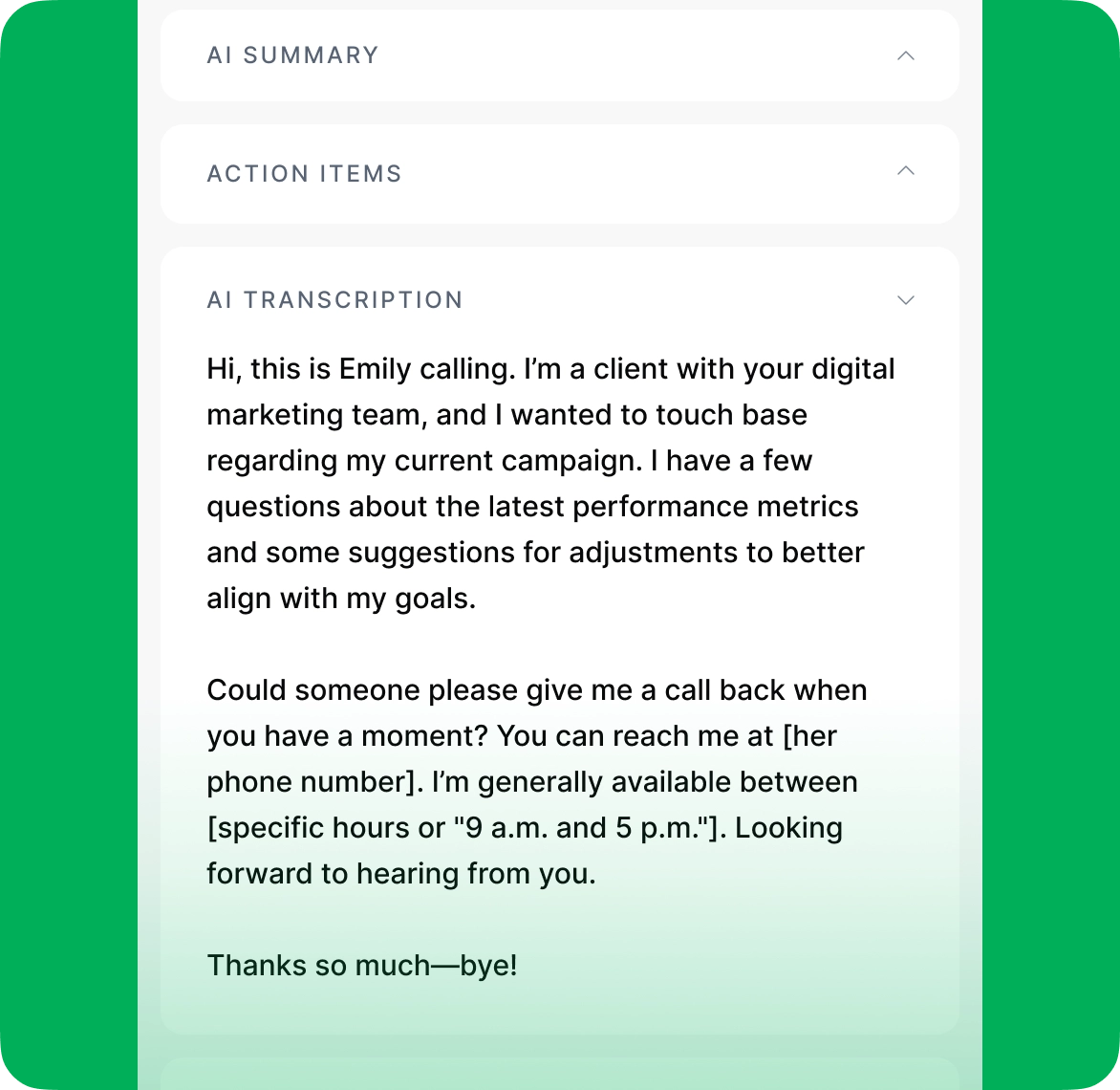 Triage calls quickly with accurate transcripts