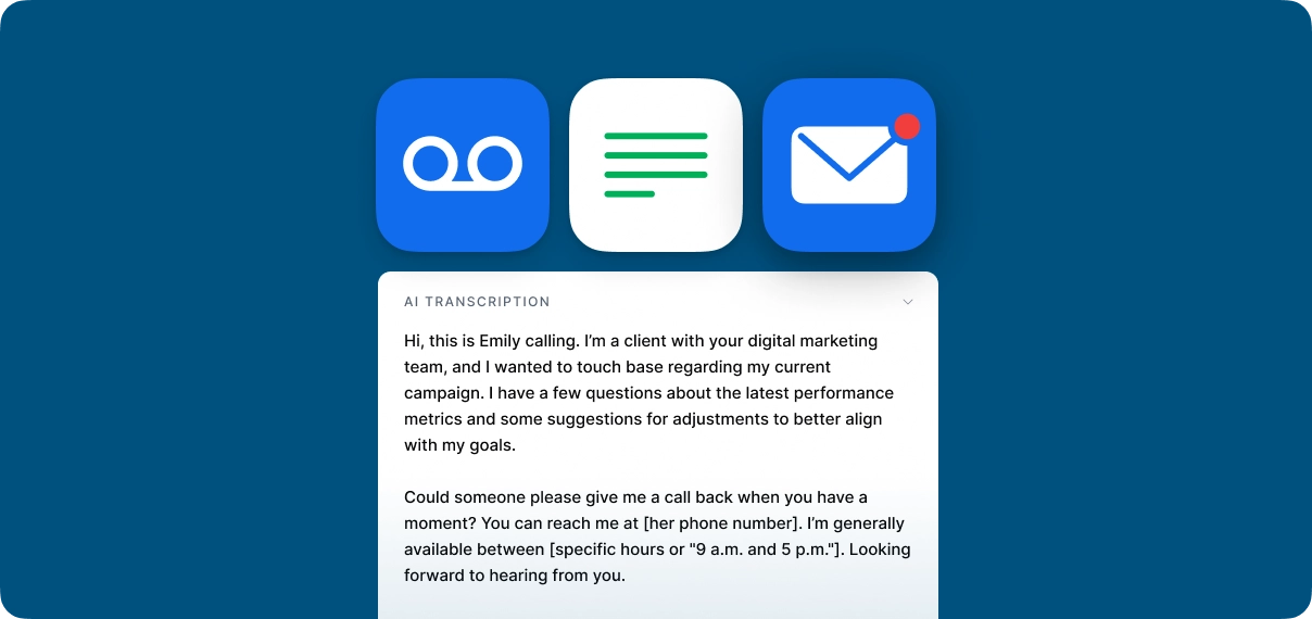 Have your voicemail sent to your email
