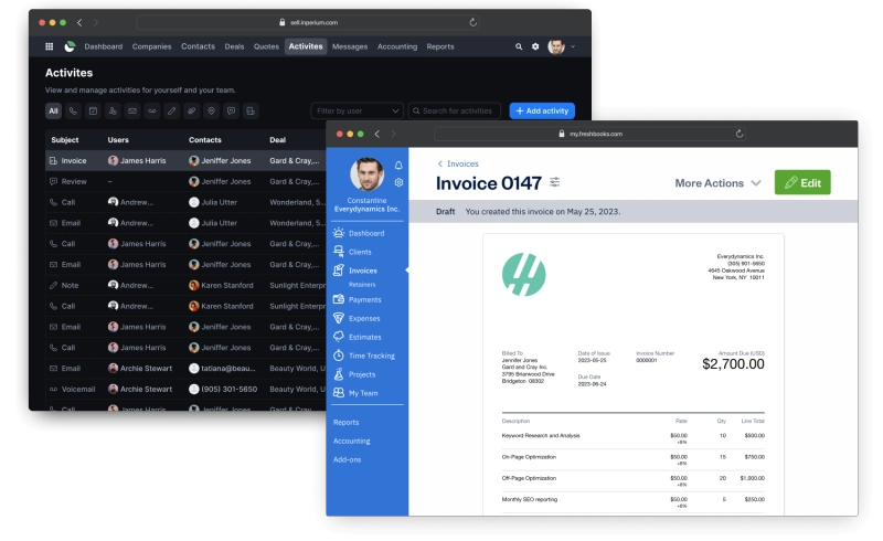 how it looks freshbooks