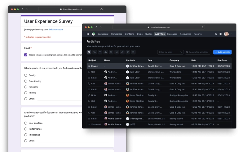 how it looks google forms