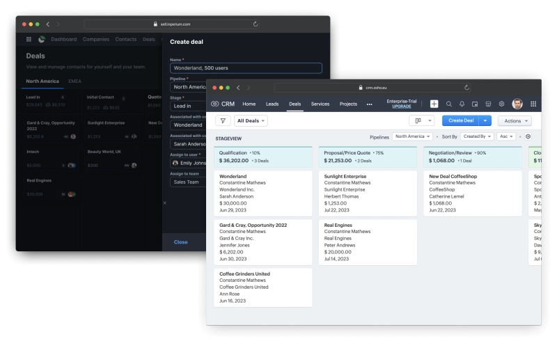 how it looks zoho crm